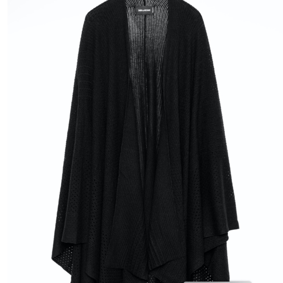 Zadig et Voltaire India Fishnet Cashmere Cape - Picture 3 of 6